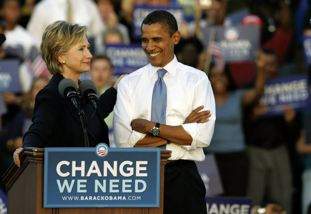 In this Oct. 20, 2008 file photo, then-Sen. Hillary Clinton, D-N.Y. delivers a speech supporting Democratic presidential candidate Sen. Barack Obama, D-Ill., at a rally in Orlando, Fla. A still undeclared candidate, Clinton sits atop the prospective field of Democratic presidential candidates for 2016. But as she has said before, if Clinton runs again, she'll work as hard as any underdog. Clinton's 2008 presidential bid stumbled against President Barack Obama, undermined by anti-war activists who opposed her vote to authorize the Iraq war, infighting among her staff and a large entourage in the early states where retail politics matter. (AP Photo/John Raoux, File)