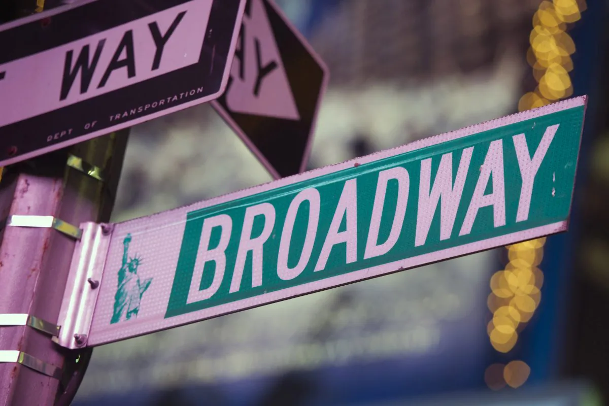 A Broadway street sign is seen in Times Square in New York in a file photo. (AP Photo/Charles Sykes)