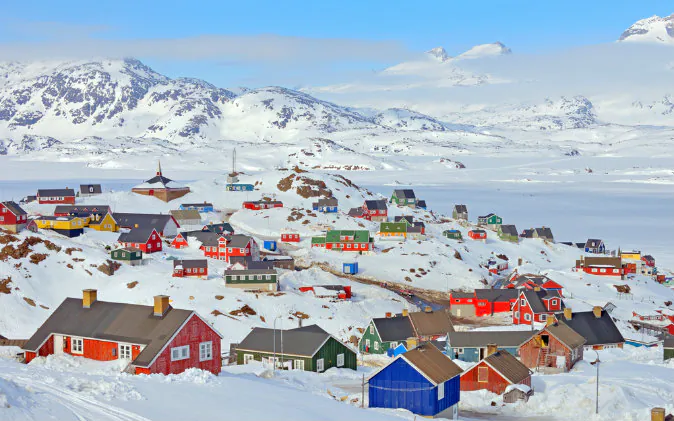 Colorful houses in Greenland in spring time via Shutterstock*