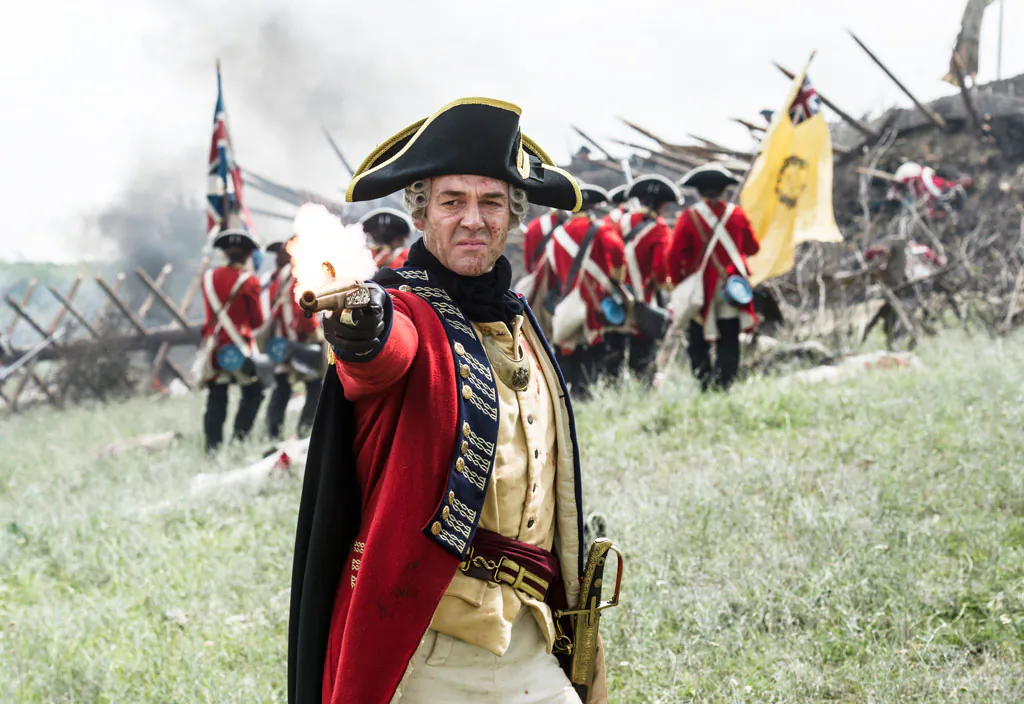 Marton Csokas portrays British Gen. Gage in a scene from “Sons of Liberty.” (AP Photo/History Channel, Ollie Upton)