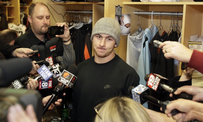 Johnny Manziel, the Cleveland Browns quarterback, is reportedly in rehab for drinking. His father is Paul Manziel and mother is Michelle Manziel. Cleveland Browns quarterback Johnny Manziel talks with the media at the NFL football team's training camp, Monday, Dec. 29, 2014, in Berea, Ohio.  Along with key injuries and late-game collapses, the Browns' seventh straight losing season was undermined by the antics of wide receiver Josh Gordon, Manziel and cornerback Justin Gilbert. Owner Jimmy Haslam promised the organization will weed out any problem players. (AP Photo/Tony Dejak)
