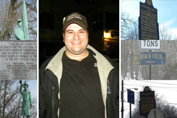 Investigator of the paranormal and radio host Jim Malliard, and scenes from Meadville, Penn. (Courtesy of Meadville Paranormal)