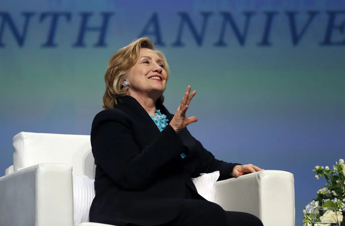 Former Secretary of State Hillary Rodham Clinton speaks in Boston on Dec. 4, 2014. (AP Photo/Elise Amendola)