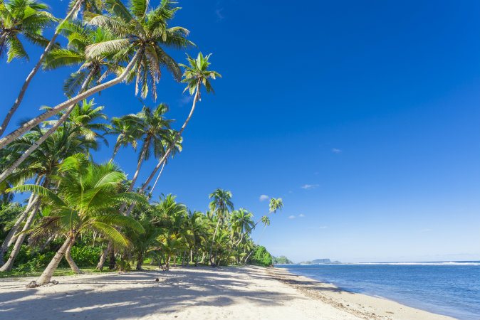 Tropical Samoa with white sandy beaches via Shutterstock*