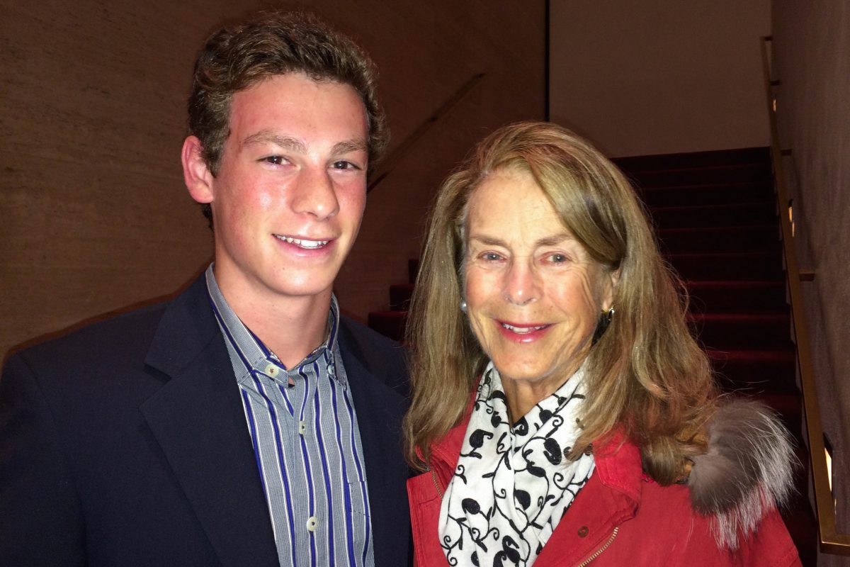 Painter Jo Sherwood and her grandson Tony enjoyed the performance by Shen Yun at Jones Hall for the Performing Arts, Jan. 3, 2015. (June Fakkert/Epoch Times)