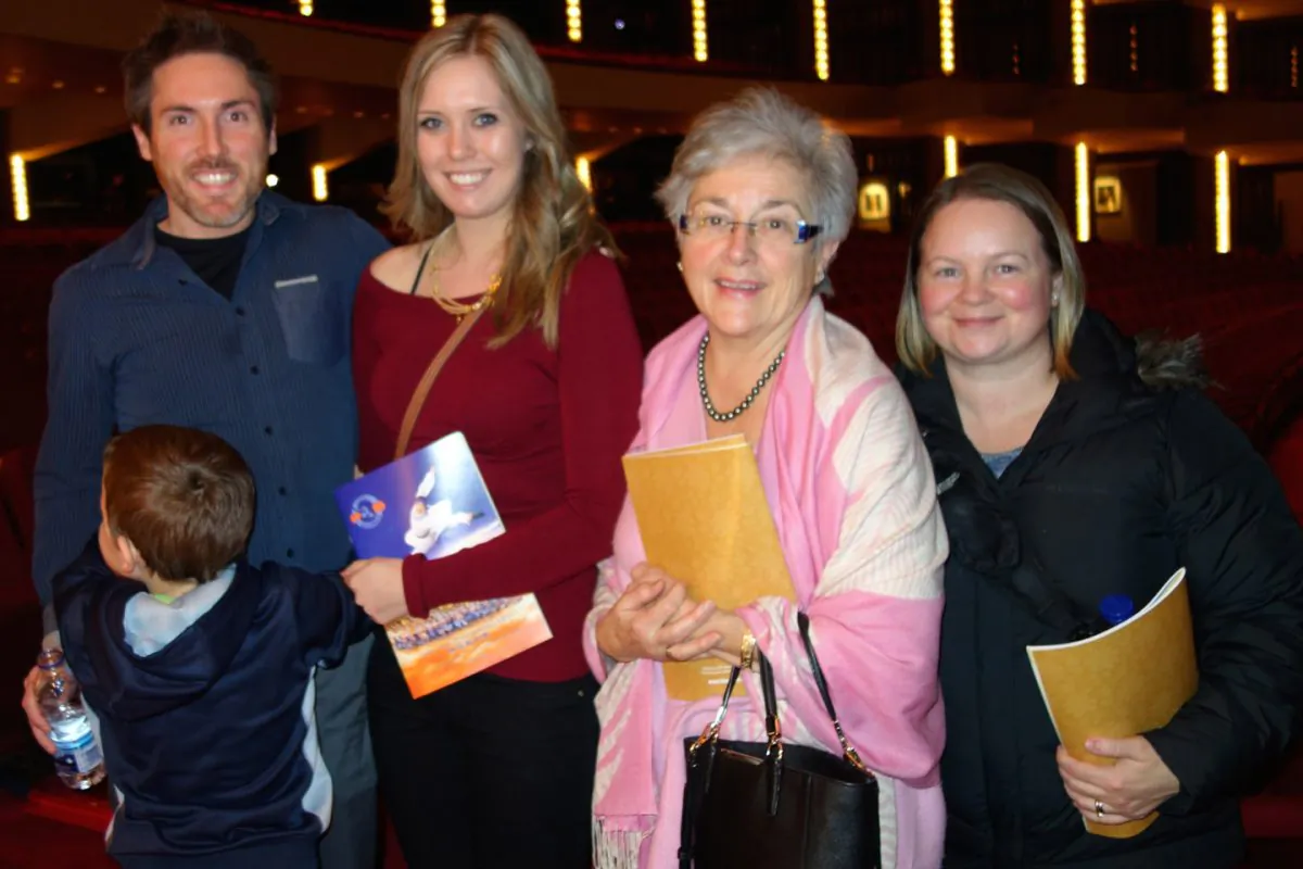 Inkeeper Robert Prior with his son, wife, mother, and sister at Shen Yun Performing Arts on the afternoon on January 4, 2015 at the National Arts Centre. (Grace Dai/Epoch Times)