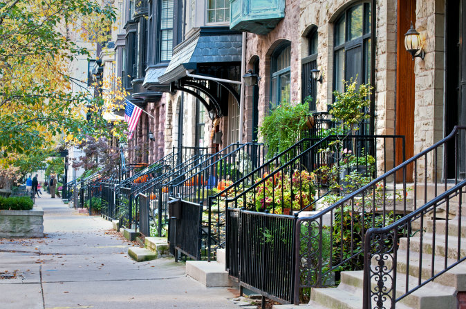 Residential street in Chicago via Shutterstock*