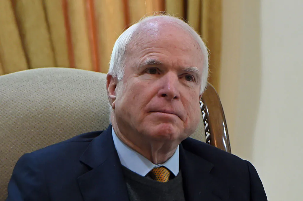 US Senator John McCain looks on during a meeting with Afghan Chief Executive Officer Abdullah Abdullah at the Sapedar Palace in Kabul on Dec. 25, 2014. (Wakil Kohsar/AFP/Getty Images)