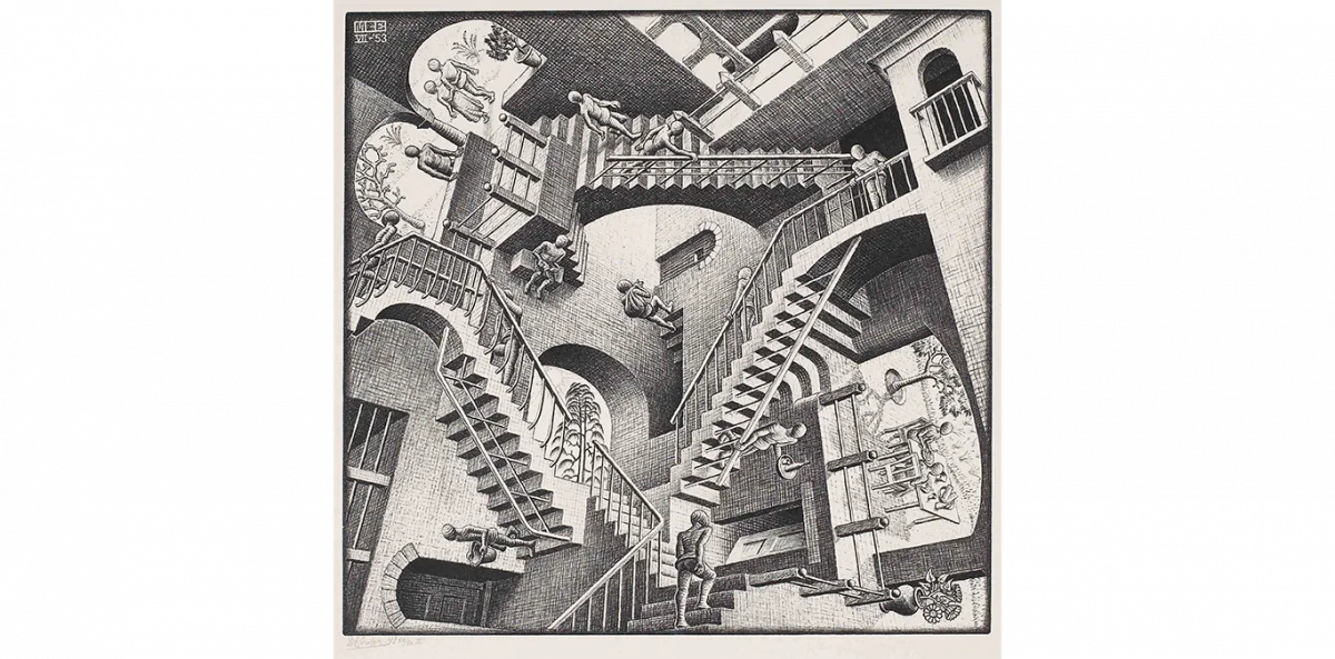 "Relativity," lithograph on cream laid Japan paper. (Courtesy National Gallery of Canada)