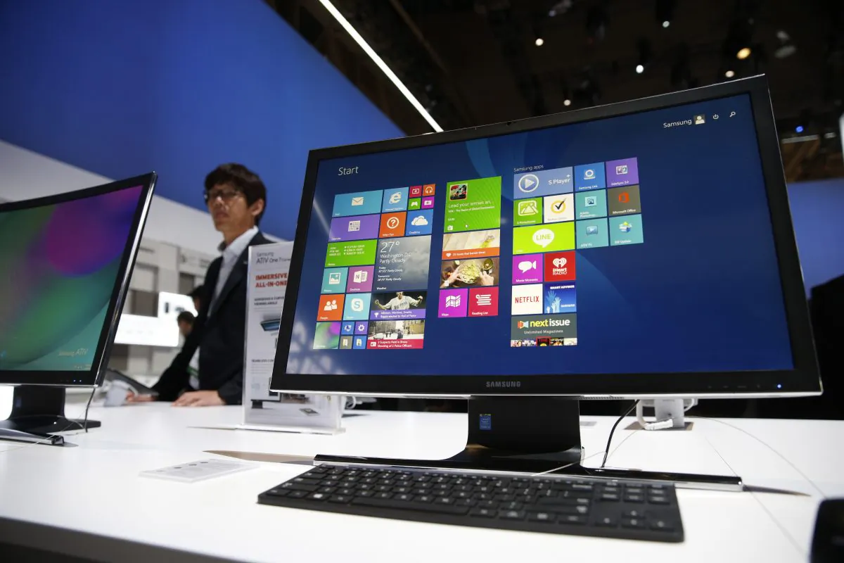 The ATIV One 7 Curved computer is on display at the Samsung booth during the International CES, Tues. Jan. 6, 2015, in Las Vegas. (John Locher/AP Photo)