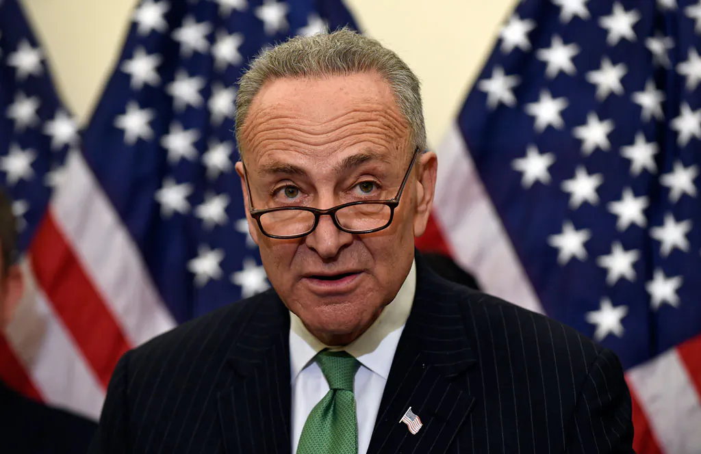 Sen. Charles Schumer (D-N.Y.) during a news conference on Capitol Hill in Washington on Wednesday, Jan. 7, 2015. Schumer is calling for daily federal screening of airport and airline workers for weapons following last month’s arrests of five men accused of smuggling guns through the New York and Atlanta airports. (AP Photo/Susan Walsh)