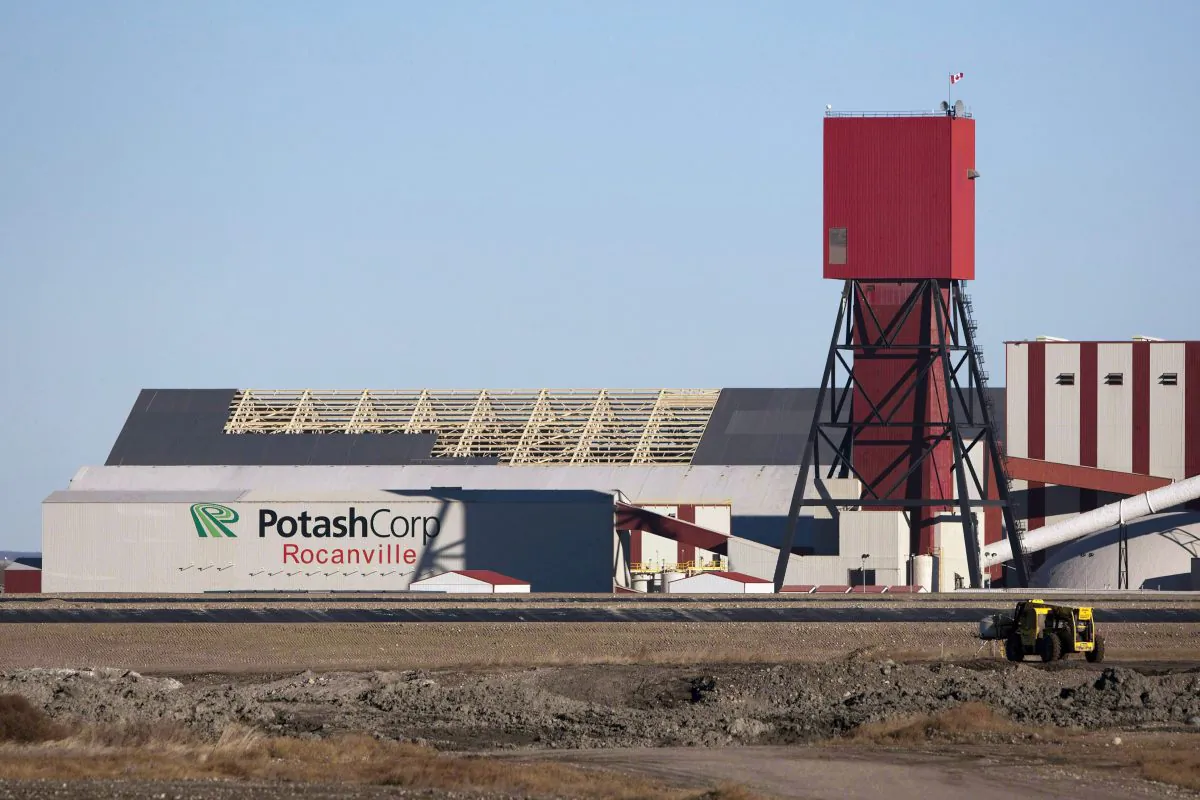 A view of the Potash Corp. plant near Rocanville, Sask. in Canada on Nov. 3, 2010. (The Canadian Press/Troy Fleece)