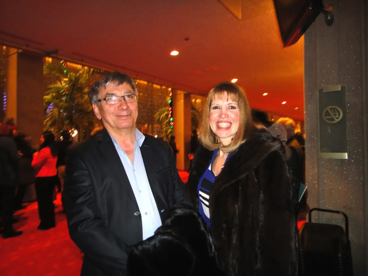 Angela Rigas Argiriou and Angelo Argiriou had warm praise for Shen Yun Performing Arts after attending the opening night of the classical Chinese dance and music production at Place des Arts in Montreal on Jan. 7, 2015 (Dongyu Teng/Epoch Times)