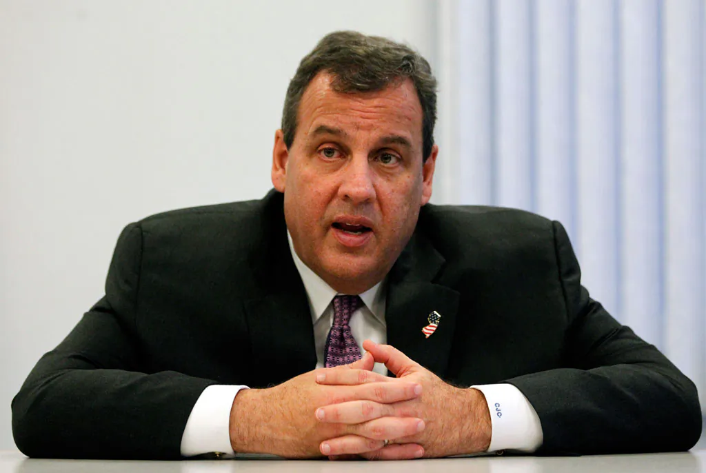 New Jersey Gov. Chris Christie at Newark Renaissance House in Newark, N.J., on Dec. 16, 2014. NJ lawmakers are mounting a campaign to override Christie’s veto of a bill overhauling the Port Authority of New York and New Jersey. (AP Photo/Julio Cortez)