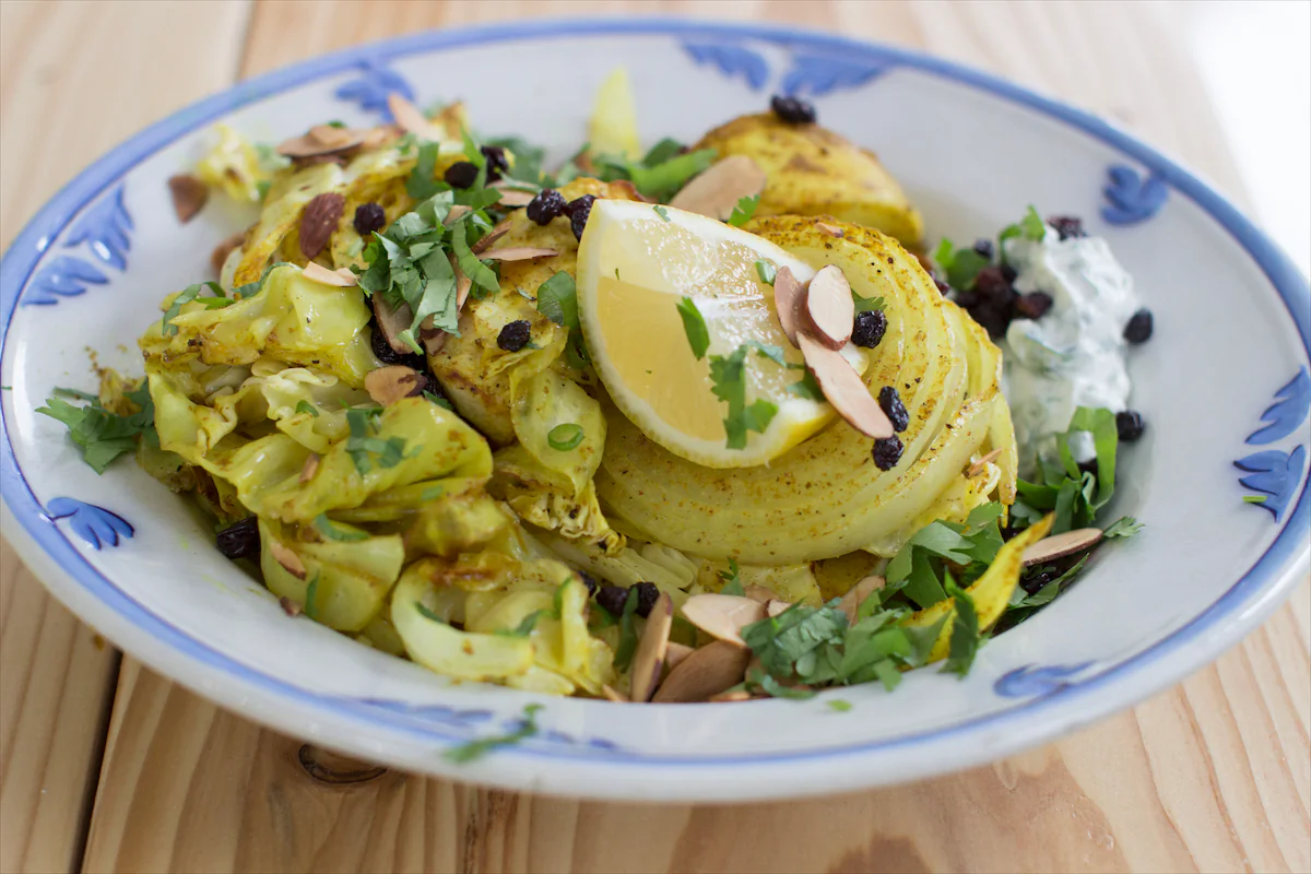 Curried Roasted Cabbage. (AP Photo/Matthew Mead)
