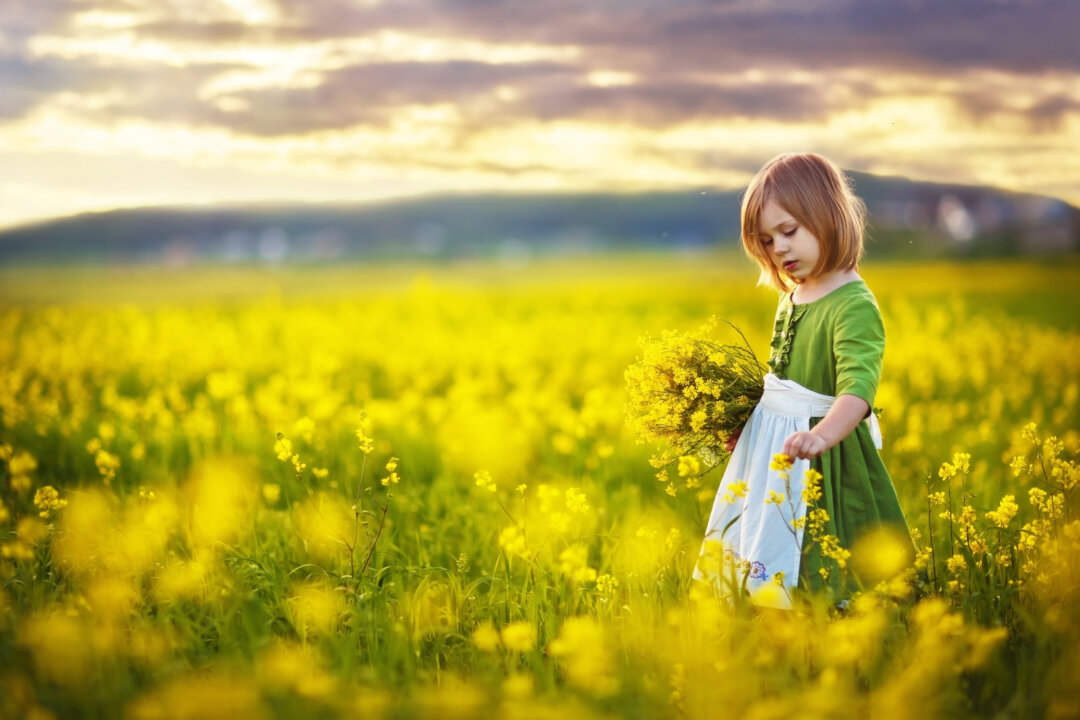 A little girl wonders why her flowers are wilting, and she gets a whimsical answer. (Shutterstock/Photohota)