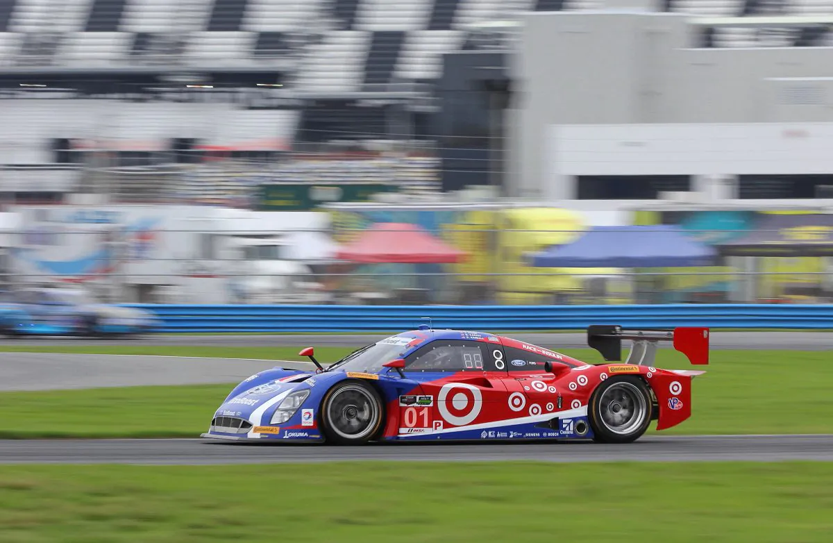 Joey Hand in the #01 Gansssi Riley-EcoBoost Ford ran the quickest lap of the day at the TUSC Roar Before the 24. (Chris Jasurek)