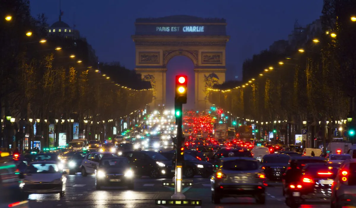 A sign on the Arc de Triomphe reads "Paris is Charlie" in solidarity with the victims of the shooting at the satirical newspaper Charlie Hebdo in Paris, France, Saturday, Jan. 10, 2015. France's government urged the nation to remain vigilant Saturday, as thousands of security forces try to thwart new attacks and hunt down a suspected accomplice in a rampage by terrorists linked to al-Qaeda in Yemen that scarred the nation and left 20 dead. (AP Photo/Peter Dejong)