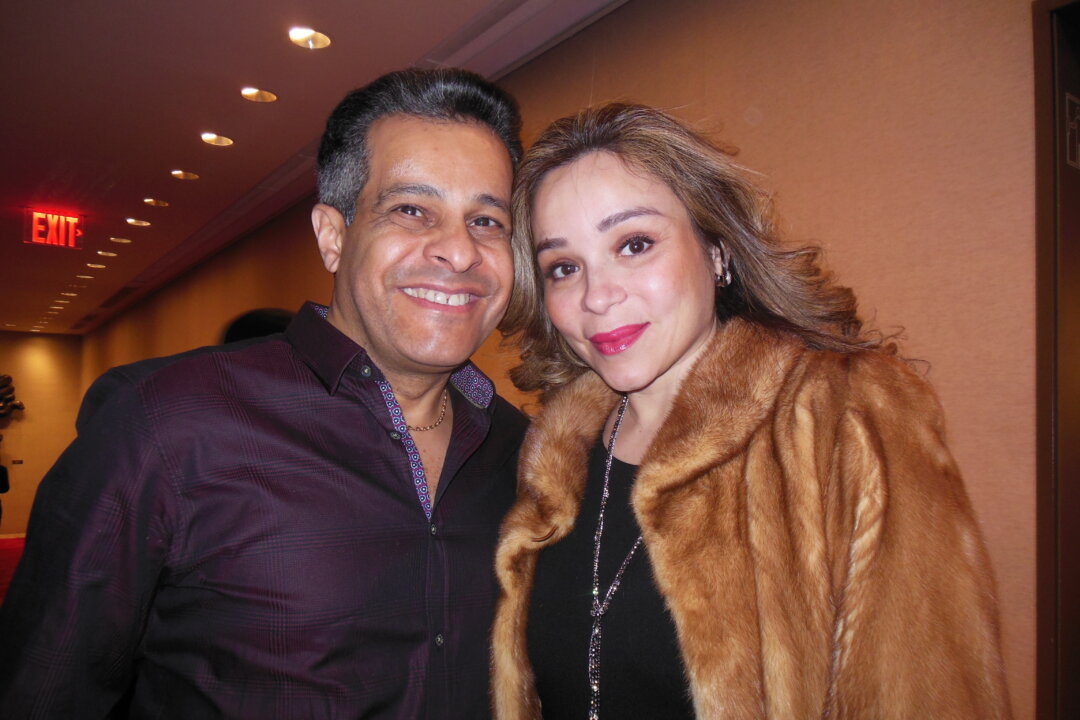 Ted DelValle, a lawyer, and his wife Claudia DelValle at Lincoln Center in Manhattan, N.Y., on Jan. 10. (Epoch Times)