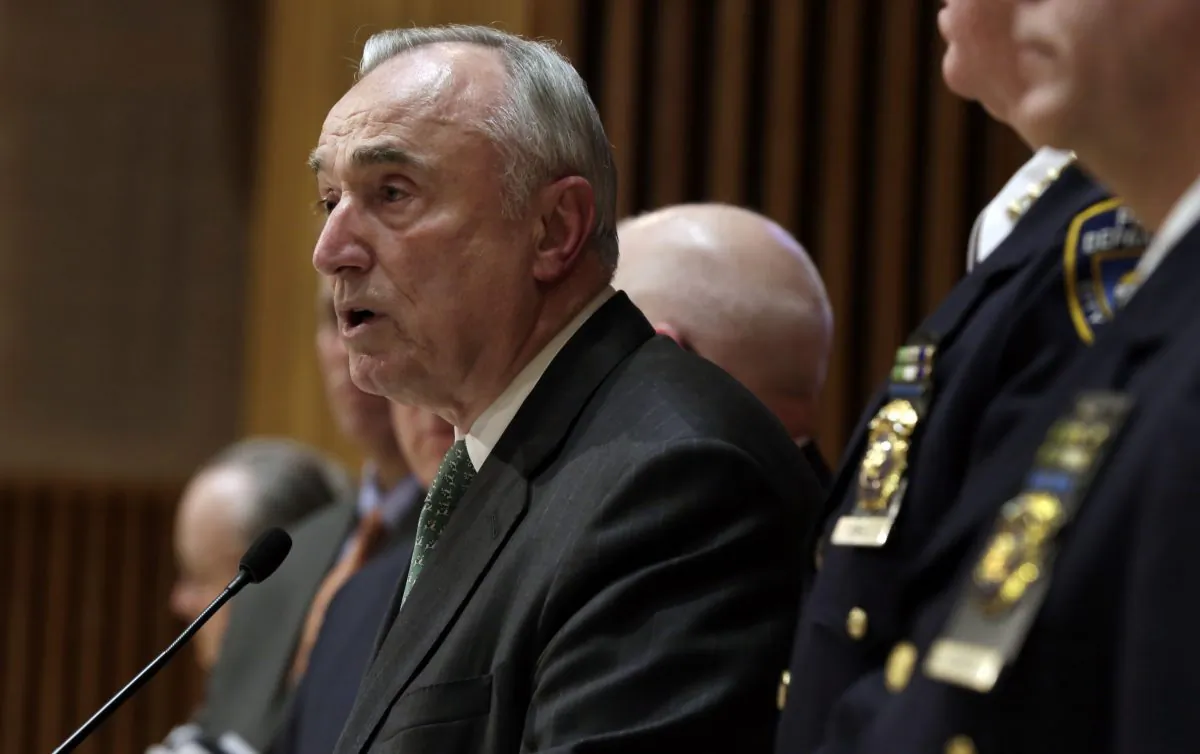 New York City Police Commissioner William Bratton during a news conference at police headquarters in New York on Monday, Jan. 12, 2015. There are signs that disgruntled officers have started making more low-level arrests, New York Police Department officials said Monday. (AP Photo/Richard Drew)