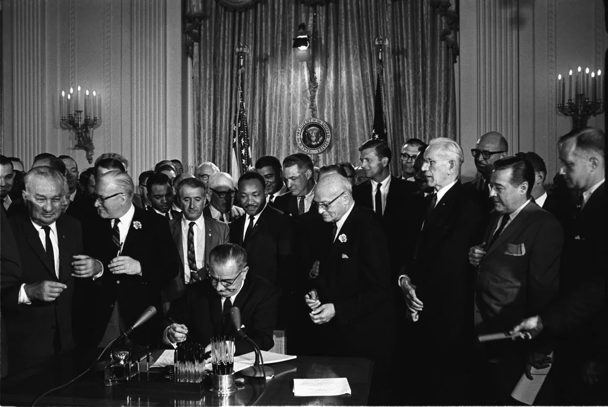 Just one of the Great Society programs: the Civil Rights Act. (Cecil Stoughton, CC BY)