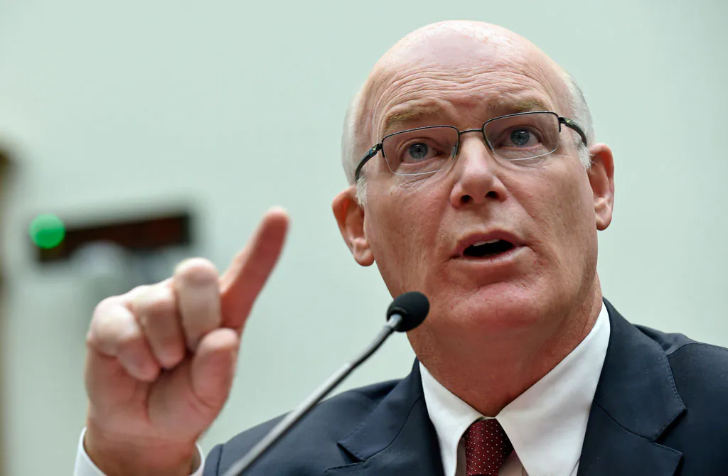 Acting Secret Service Director Joseph Clancy testifies on Capitol Hill in Washington on Nov. 19, 2014. A US official says four of the highest-ranking Secret Service executives have been reassigned in the wake of a series of security mishaps. The agency's assistant directors for investigations, protective operations, technology and public affairs have all been reassigned within the Secret Service. A fifth assistant director is retiring. (AP Photo/Susan Walsh)