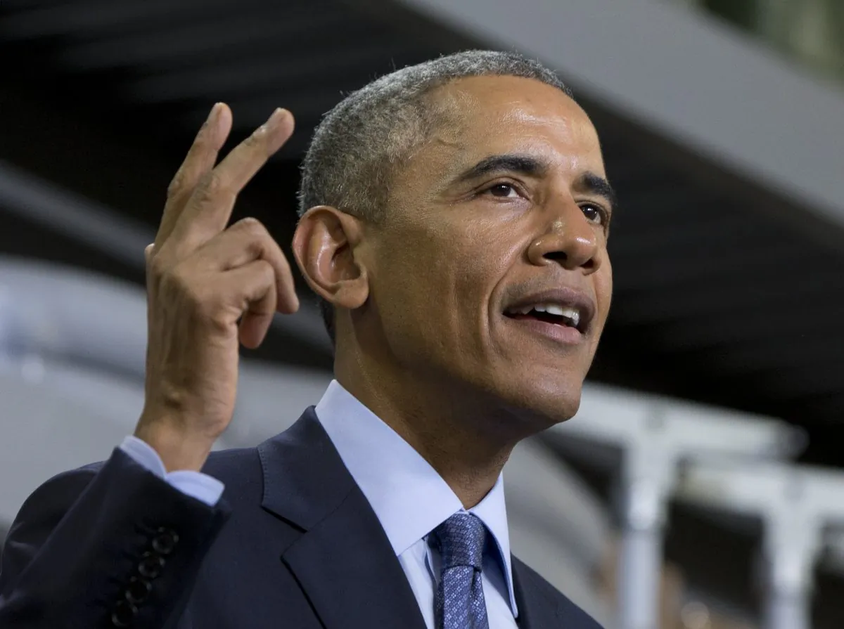 President Barack Obama speaks at Cedar Falls Utilities in Cedar Falls, Iowa, Wednesday, Jan. 14, 2015, about steps to increase access to affordable, high-speed broadband across the country. (AP Photo/Carolyn Kaster)