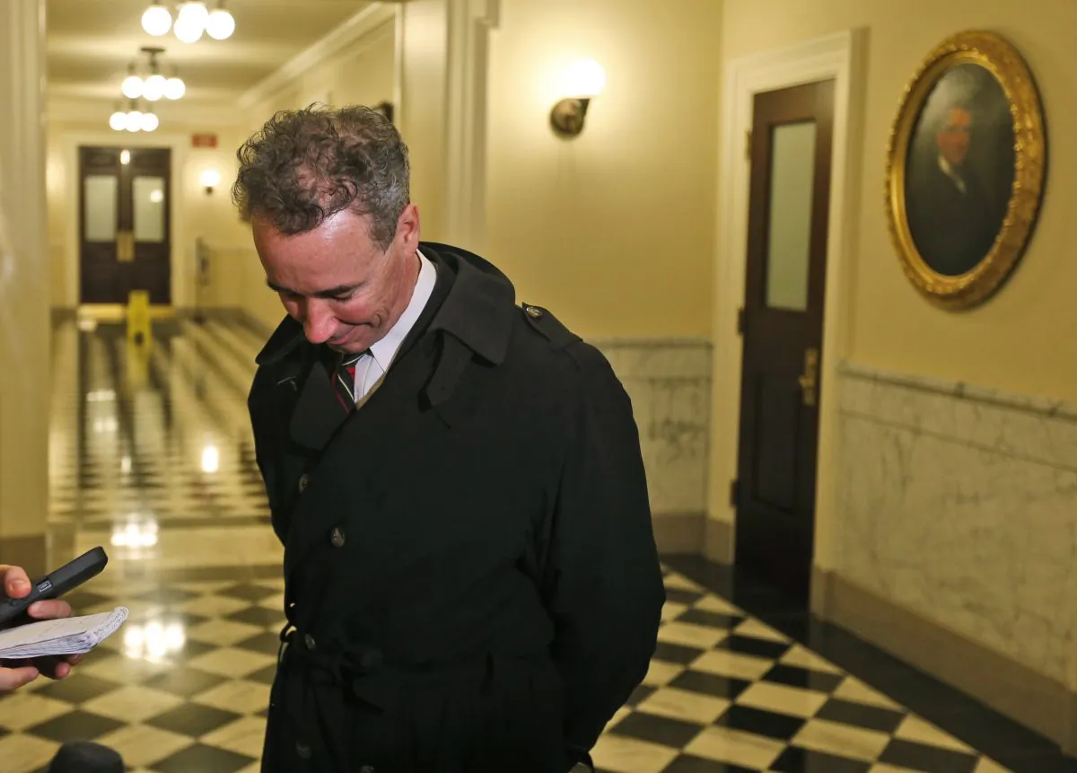 Newly elected Del. Joe Morrissey, (D-Charles City), answers reporters questions during a recess of the House session at the Capitol in Richmond, Va., on Jan. 14, 2015. (Steve Helber/AP Photo)