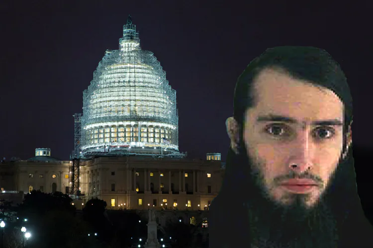 This composite photo shows the mugshot of Christopher Cornell (AP Photo/Butler County Jail) and the U.S. Capitol, which is covered in scaffolding for restoration, in Washington on Wednesday, Jan. 14, 2015. (AP Photo/Jacquelyn Martin)