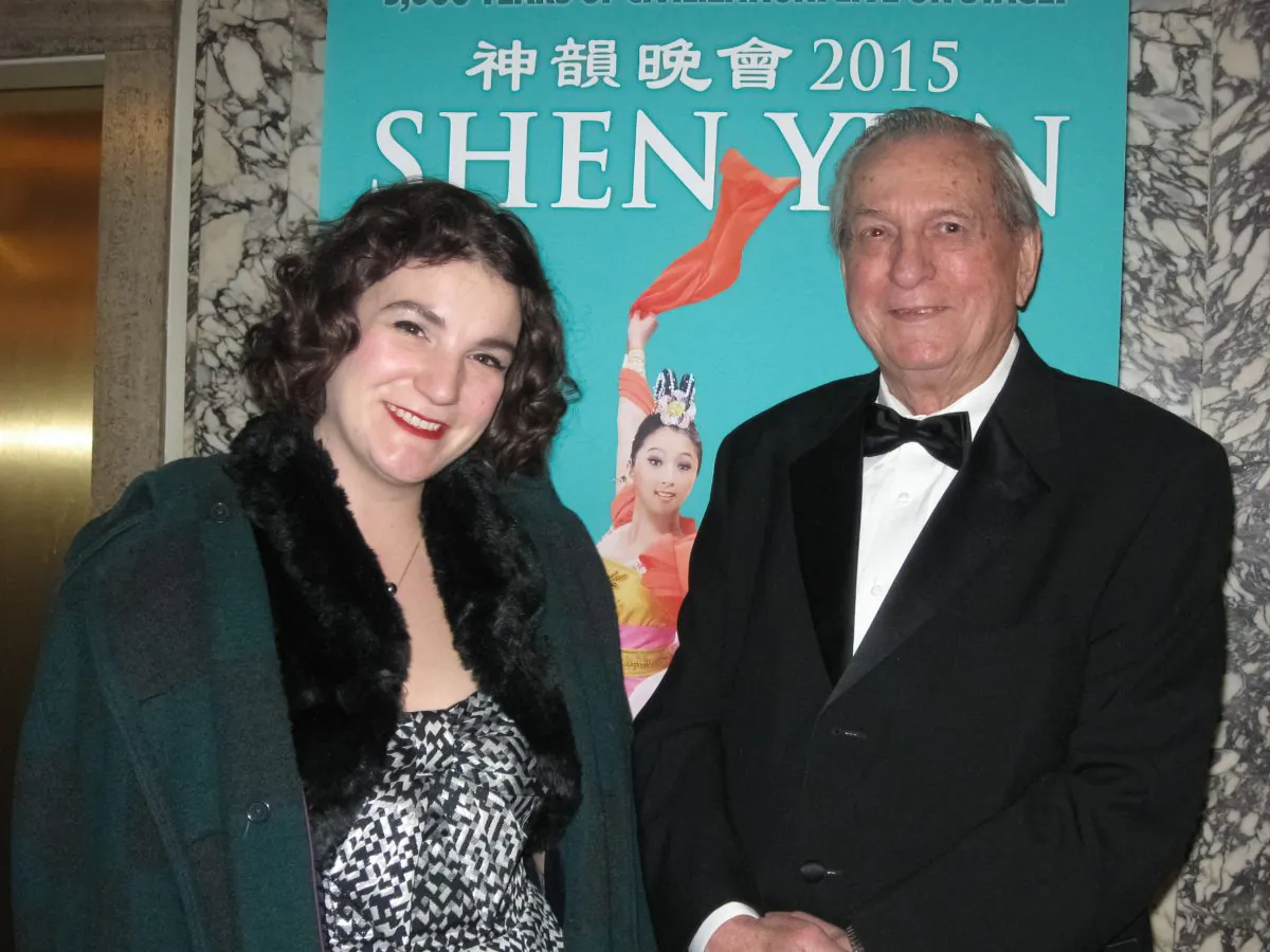 Don Kane and his niece, Breanna Thompson, selected Shen Yun Performing Arts at the Orpheum Theater to celebrate their January birthdays. (Cat Rooney/Epoch Times) 