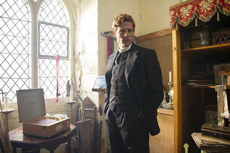 James Norton as Rev. Sidney Chambers, who gets deep into a world of murder and intrigue in the PBS series “Grantchester.” (PBS)