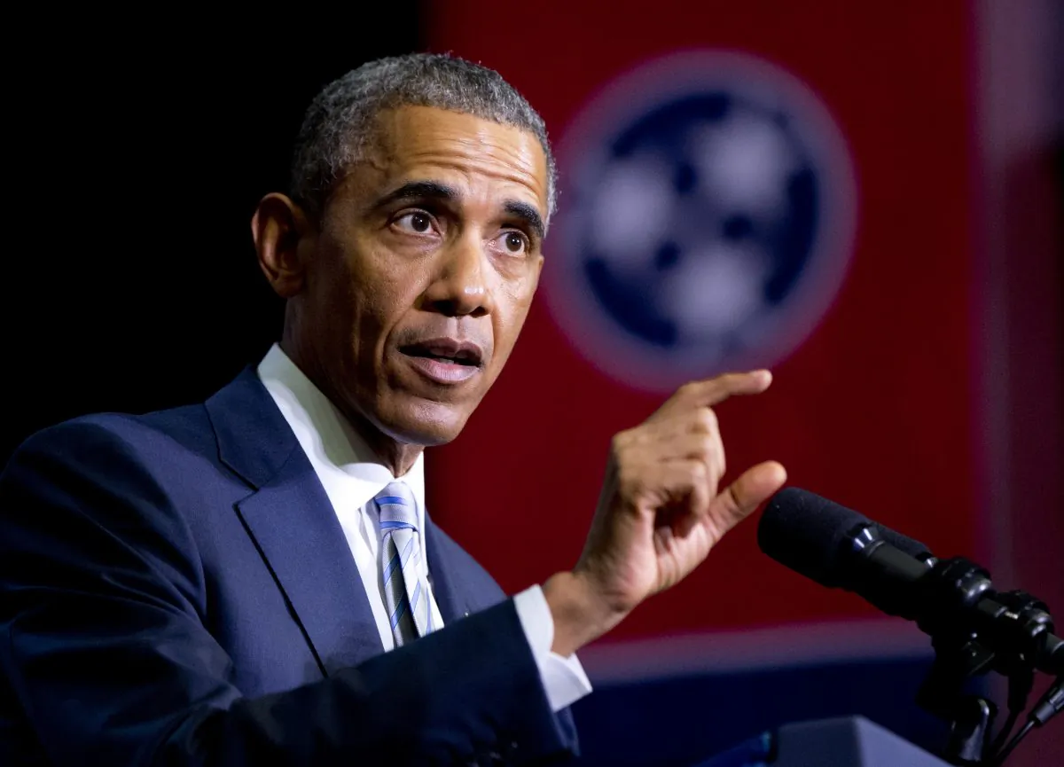 President Barack Obama speaks at Pellissippi State Community College, in Knoxville, Tenn., on Jan. 9, 2015. President Obama is turning to his biggest television audience of the year to pitch tax increases on the wealthiest Americans and put the new Republican Congress in the position of defending top income earners over the middle class. (AP Photo/Carolyn Kaster)