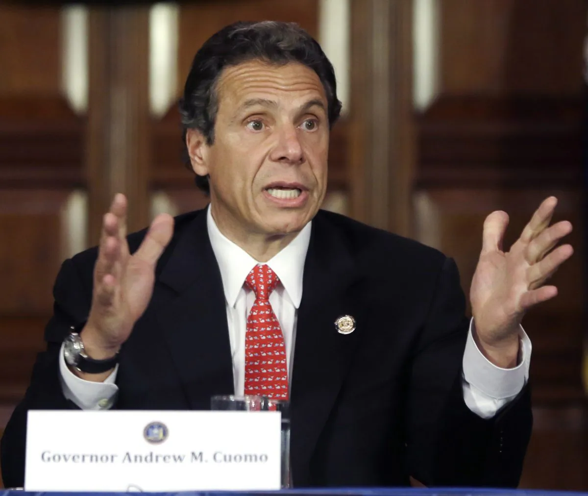 A file photo of New York Governor Cuomo. Cuomo announced a student loan forgiveness program on Jan. 18, 2015. (AP Photo/Mike Groll)