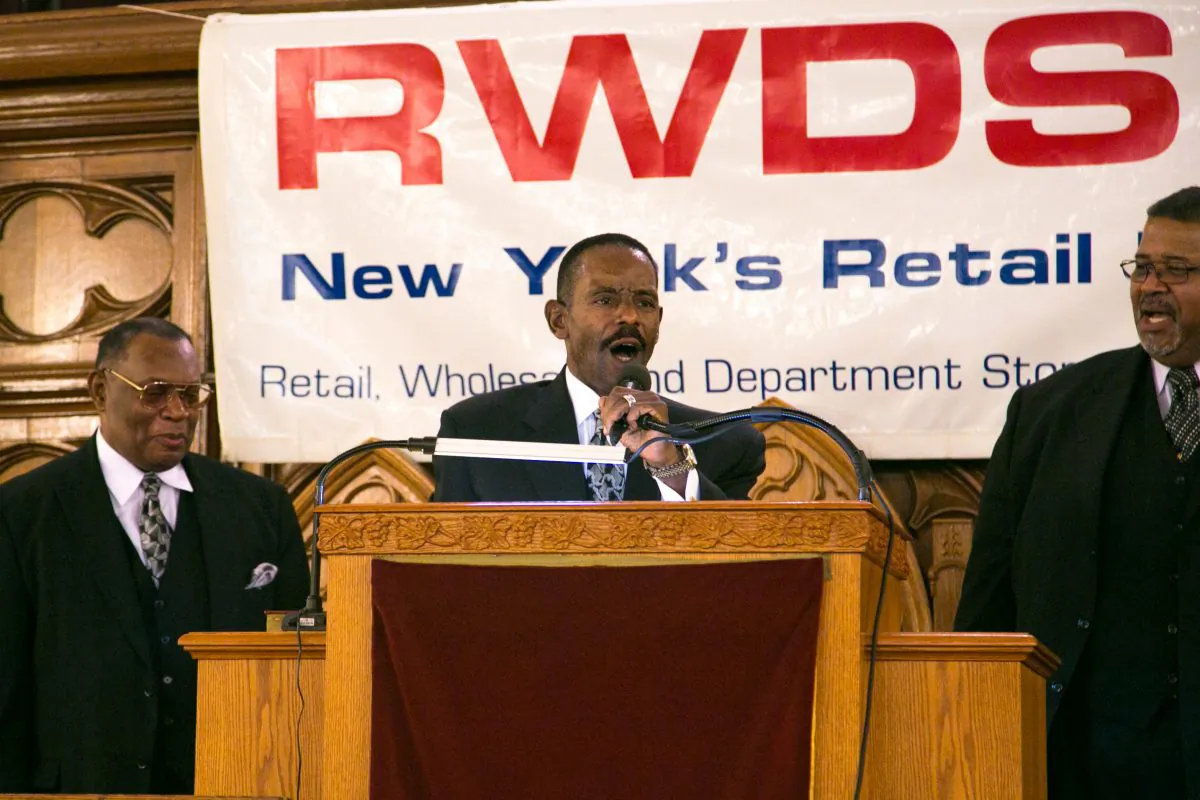 Reverend Ralph Abernathy III speaks at the Convent Avenue Baptist Church, Harlem, Manhattan on Jan. 19. 2015. (Shannon Liao/Epoch Times)