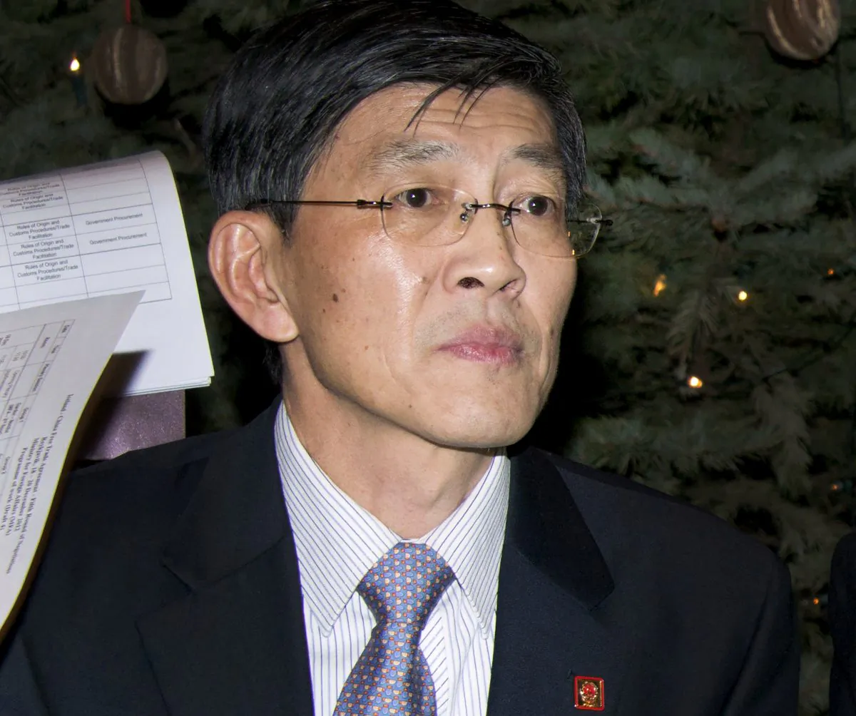 Ma Jisheng, then Chinese ambassador to Iceland, in a meeting at the Iceland's Foreign Ministry, in Reykjavik, on Dec. 18, 2012. Ma was taken away by the Ministry of State Security in early 2014 reported Sina. (Halldor Kolbeins/AFP/Getty Images)
