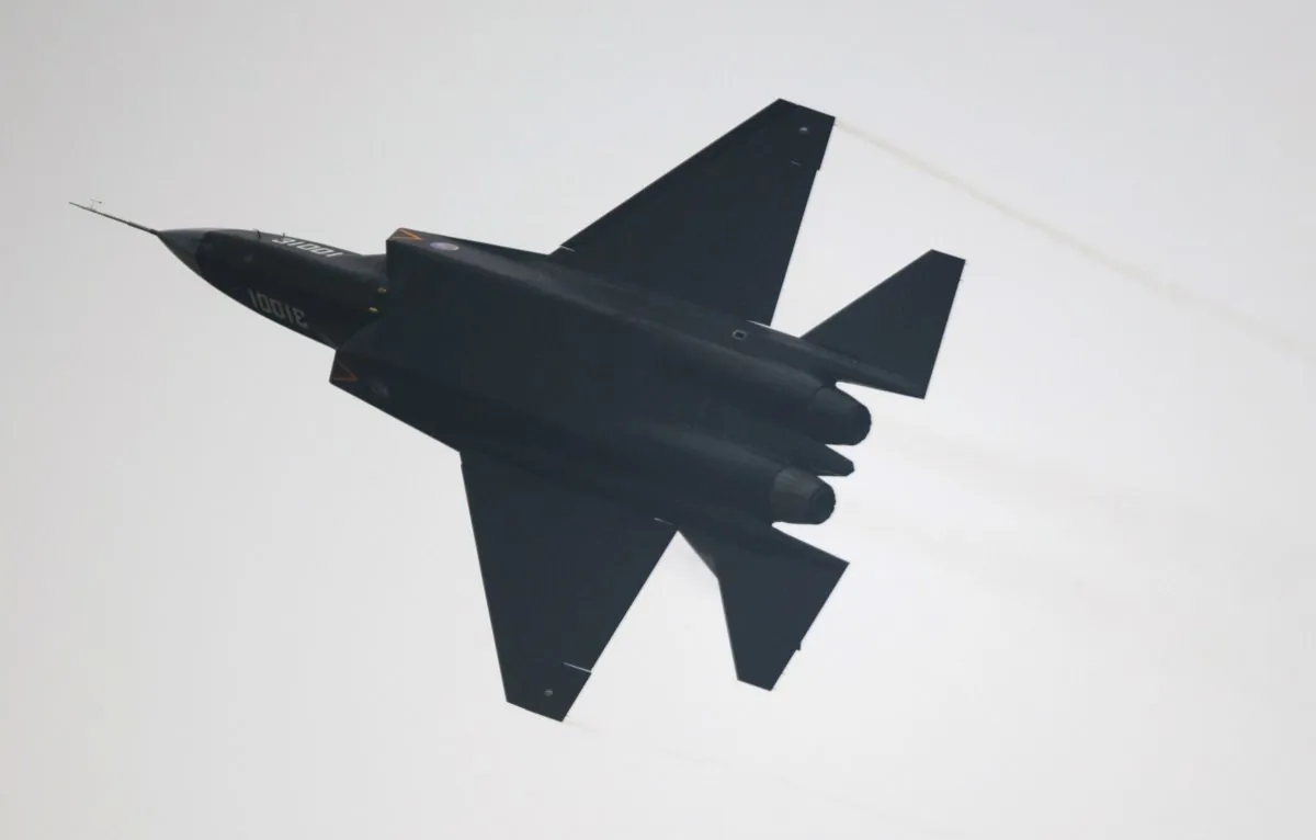 A Chinese J-31 stealth fighter performs at the Airshow China 2014 in Zhuhai, south China's Guangdong province on Nov. 11, 2014. (Johannes Eisele/AFP/Getty Images)