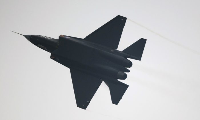 A Chinese J-31 stealth fighter performs at the Airshow China 2014 in Zhuhai, south China's Guangdong province on Nov. 11, 2014.  (Johannes Eisele/AFP/Getty Images)