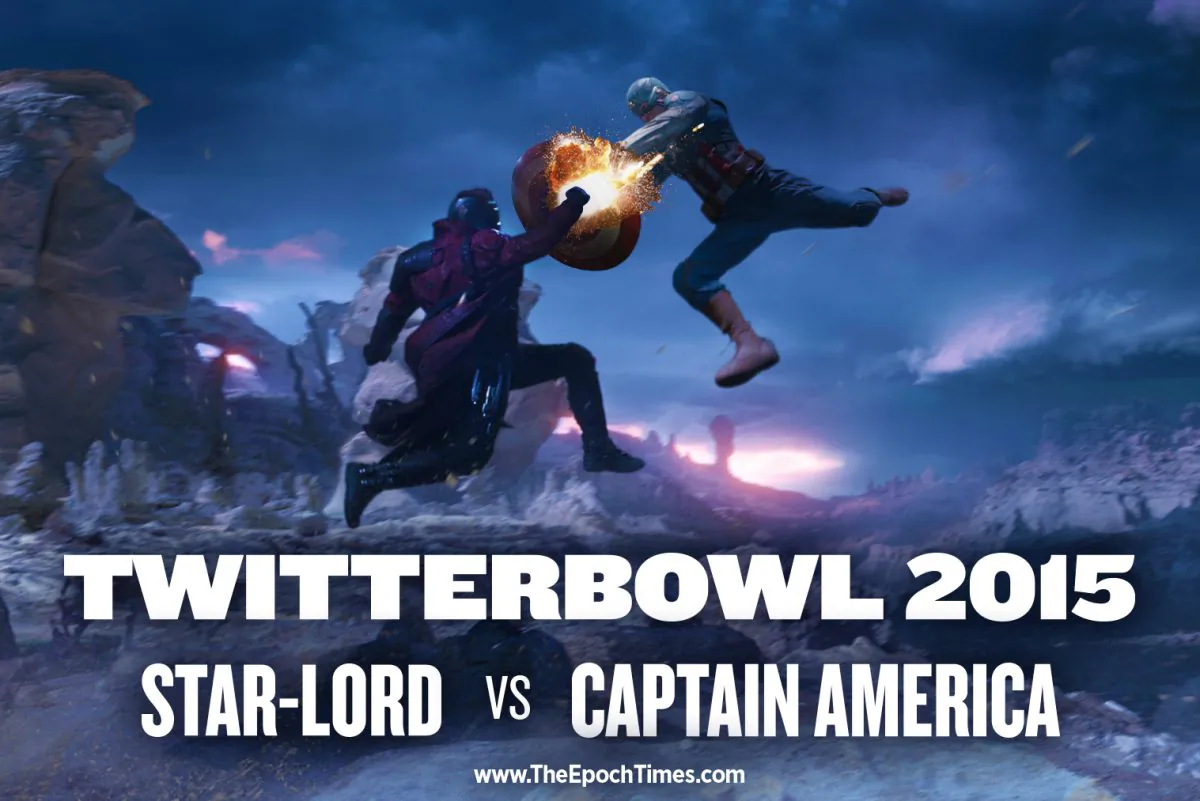 Captain America's Chris Evans has challenged "Galaxy Guardian," Chris Pratt, to an epic good samaritan SuperBowl bet. Graphic designed by Rob Counts. Photos courtesy of Walt Disney Studios Motion Pictures USA.
