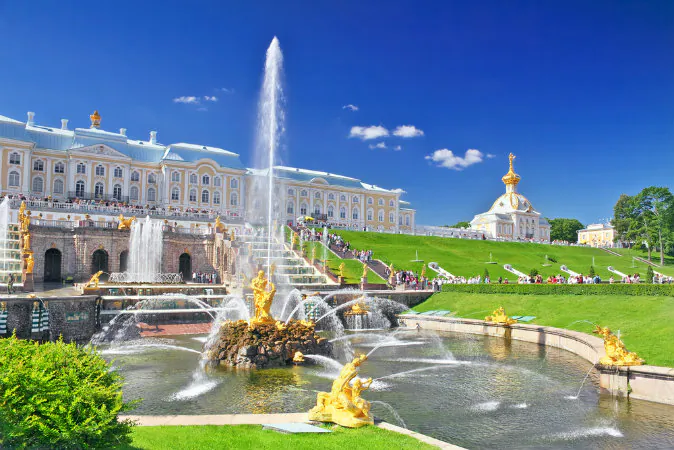 Grand cascade in Pertergof, Saint-Petersburg, Russia via Shutterstock*