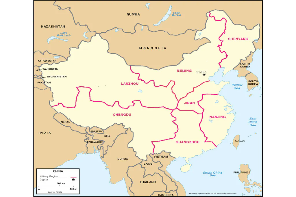 The seven military regions in China. (U.S. Department of Defense)