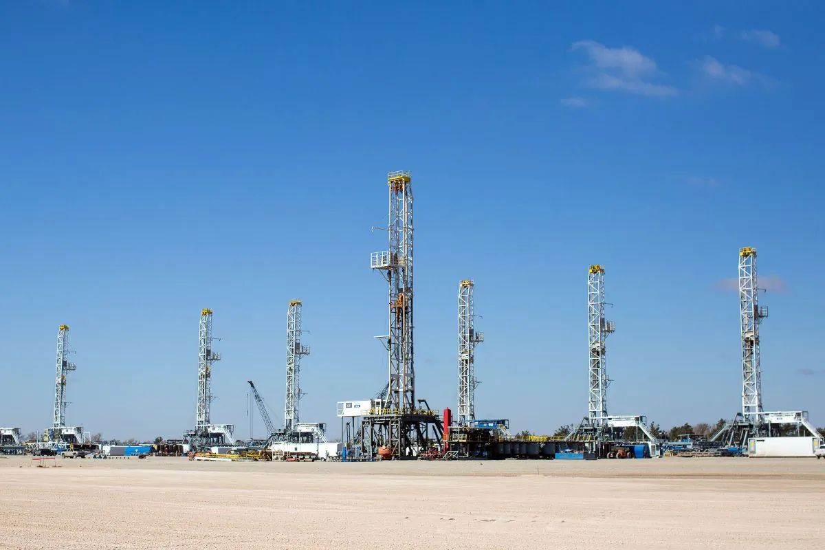As rig counts drop in the Permian Basin Oil drilling rigs idle in Helmerich & Payne International Drilling Company's yard in Odessa, Texas, Jan. 15. (AP Photo/Odessa American, Courtney Sacco)