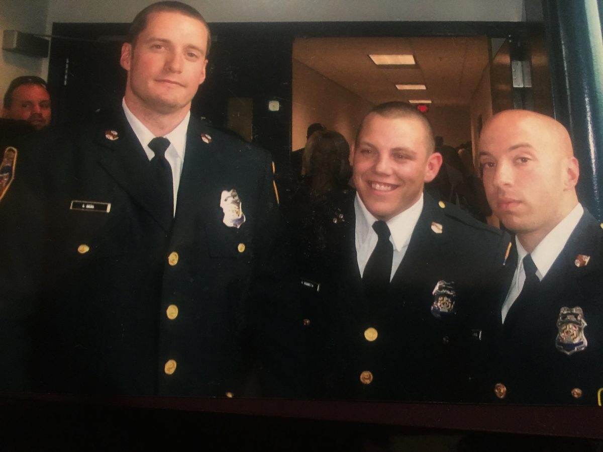 Former Baltimore police officer Joseph (Joe) Crystal (R) with his fellow colleagues at his police academy graduation ceremony in 2009. (Courtesy of Joseph Crystal)