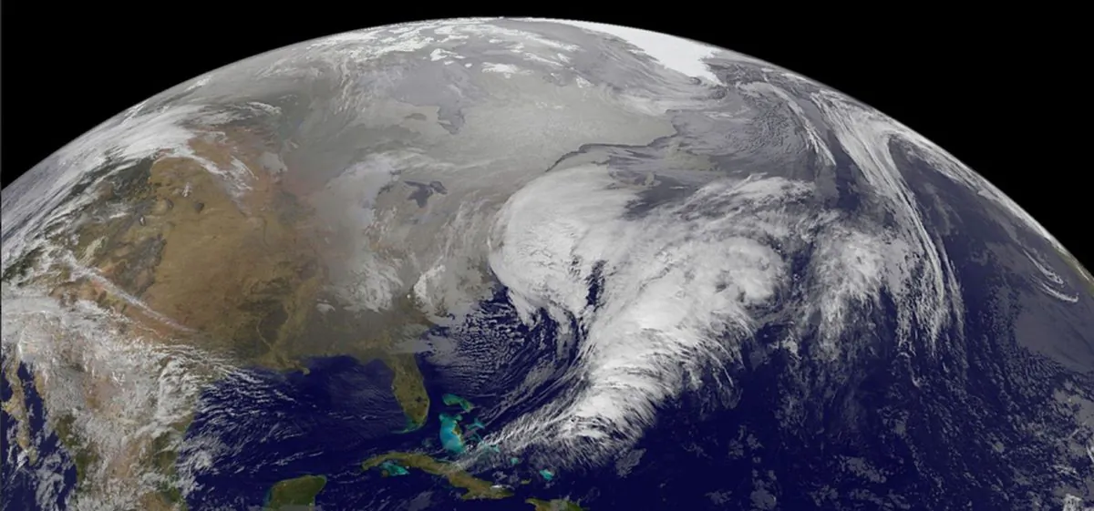 NASA has released several satellite images of the winter storm bearing down on New York City and the northeastern U.S. (NASA)