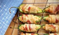 Paleo Bacon-Wrapped Salmon Stuffed Jalapeño ‘Poppers’