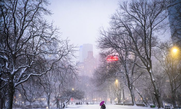 Snow in New York City on Jan. 27, 2015. (Annie Zhuo/NTD Television)