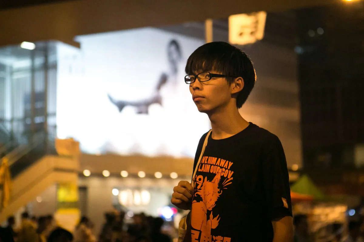 Prominent student protest leader Joshua Wong during the Occupy Hong Kong protests in Hong Kong on  Oct. 6, 2014. (Benjamin Chasteen/Epoch Times)