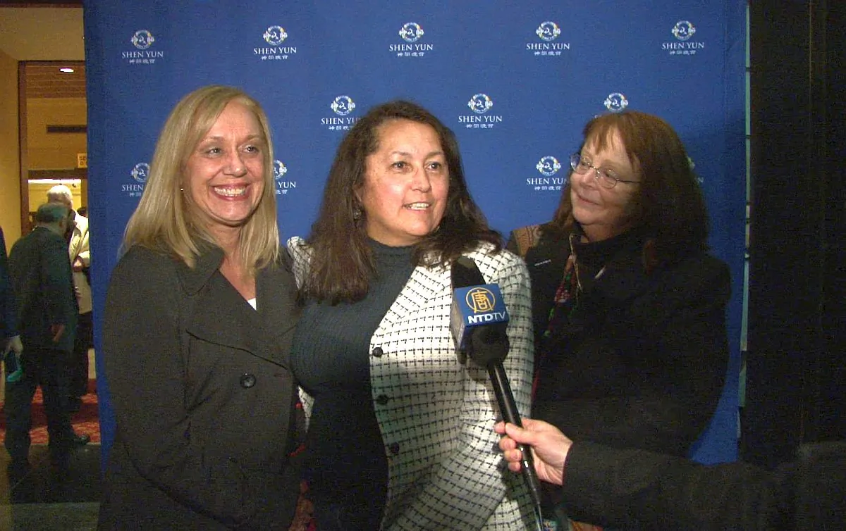 Diana Braun, Susan Tenney with Kathleen Jackson on a special ladies night out attending the Shen Yun performance in Raleigh, N.C. (NTD)