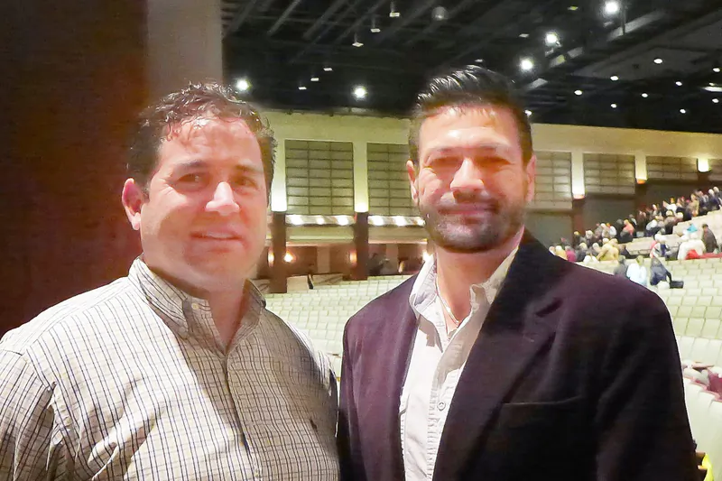 Tony Castelli, tech consultant, and Billy Button, a business director at the Shen Yun performance at the North Charleston Performing Arts Center in North Charleston, S.C. (Epoch Times)