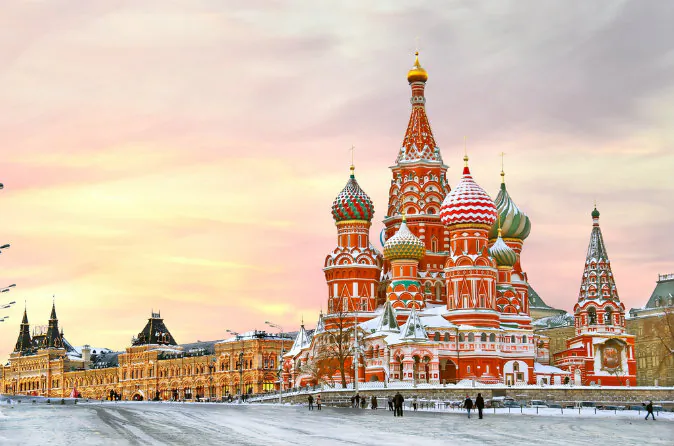 Moscow,Russia,Red square,view of St. Basil's Cathedral via Shutterstock*