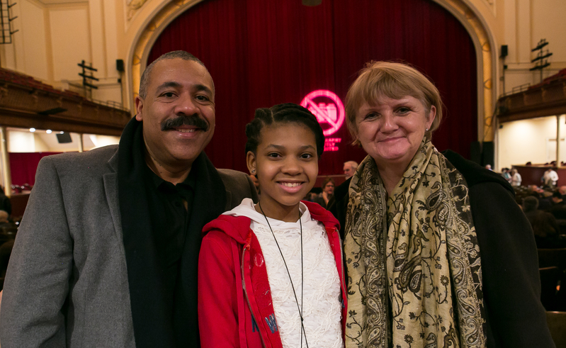 Louise and Gabriel Miller and their daughter at the Modell Performing Arts Center at the Lyric on Jan. 30, 2015. (Epoch Times)